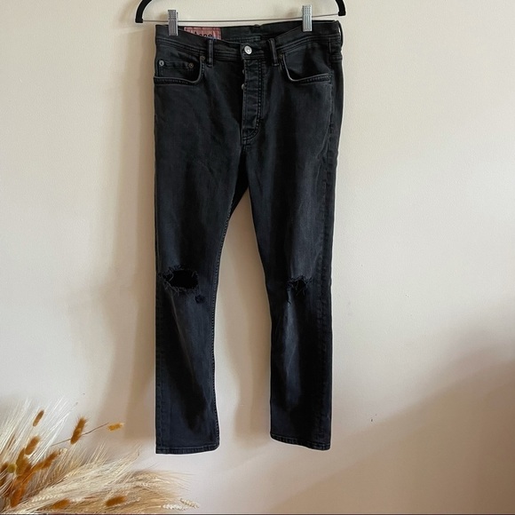 Acne Studios Bla Konst Busted Knee Skinny Jeans - Picture 1 of 10